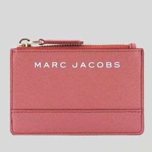 Marc Jacobs | Branded Saffiano Top Zip Card Case (Santa Fe Red)